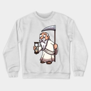 Father Time With Hourglass And Scythe Crewneck Sweatshirt